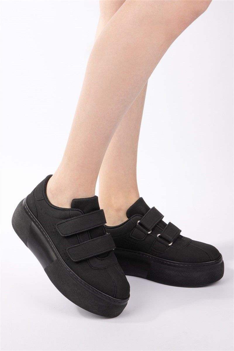 Women's sports shoes made of nubuck - Black #324873