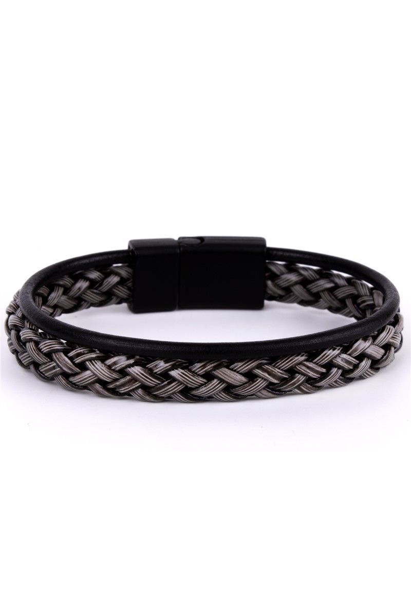 Men's Set of Two Bracelets 10112 - Black-Grey #360963