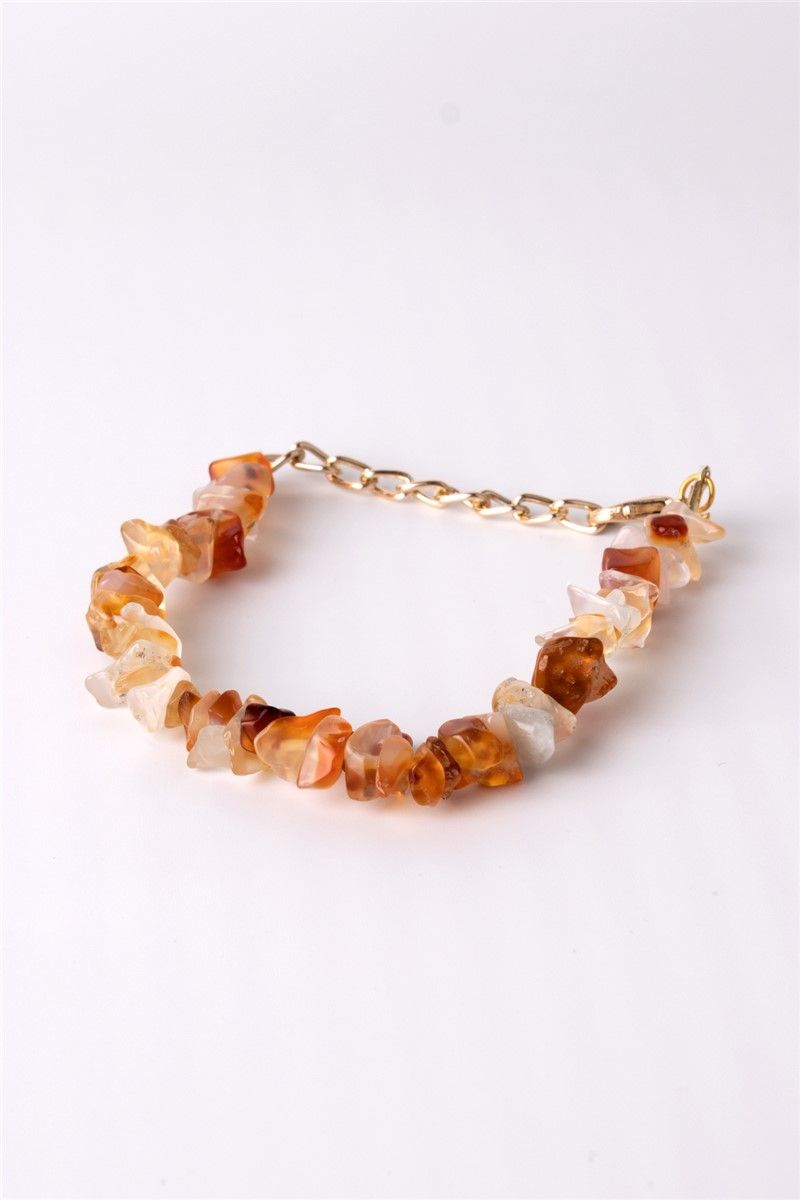 Unisex Agate Natural Stone Bracelet - Brown #360789