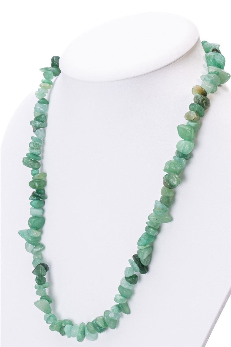 Ženska ogrlica od prirodnog kamena od aventurina - svijetlo zelena #363272