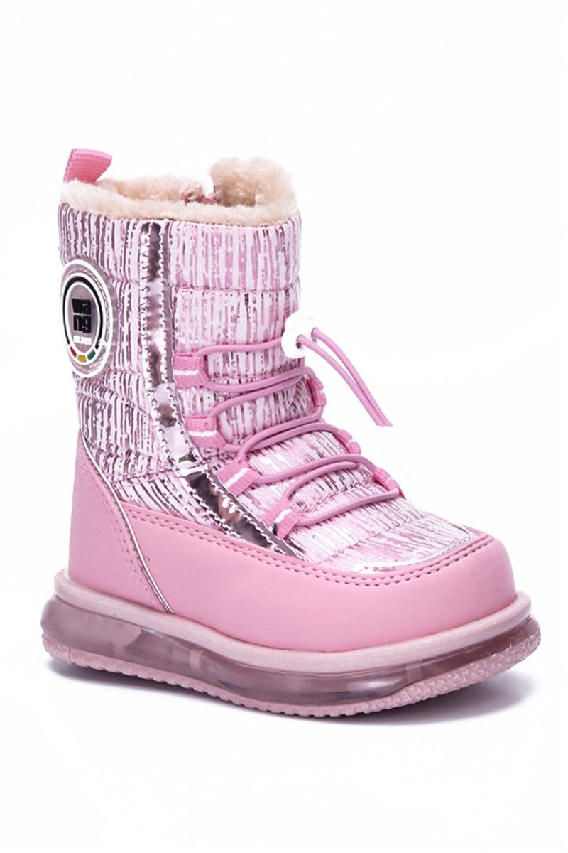 Children's Boots with Scrawl Lined 9090 - Pink #363254