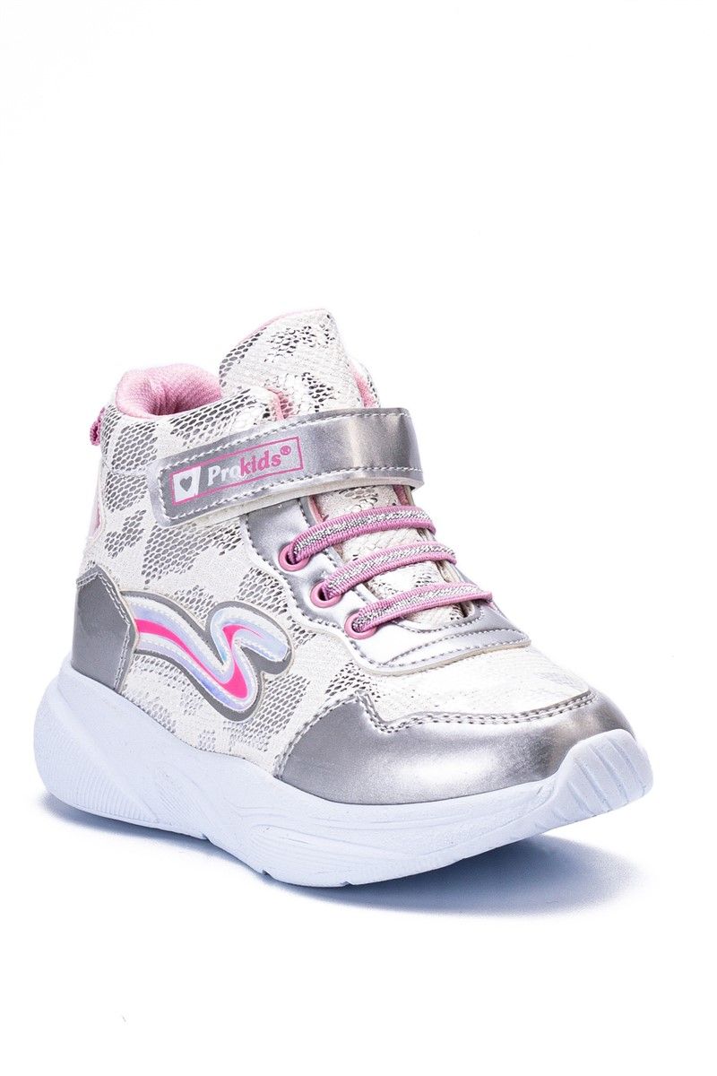 Children's Velcro Sports Shoes 2206 - Silver #362758