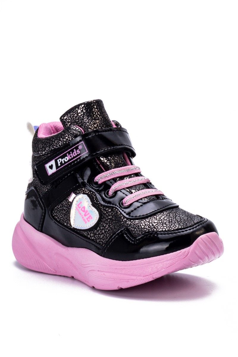 Детски спортни обувки 2206 - Черни с Лилав #362757