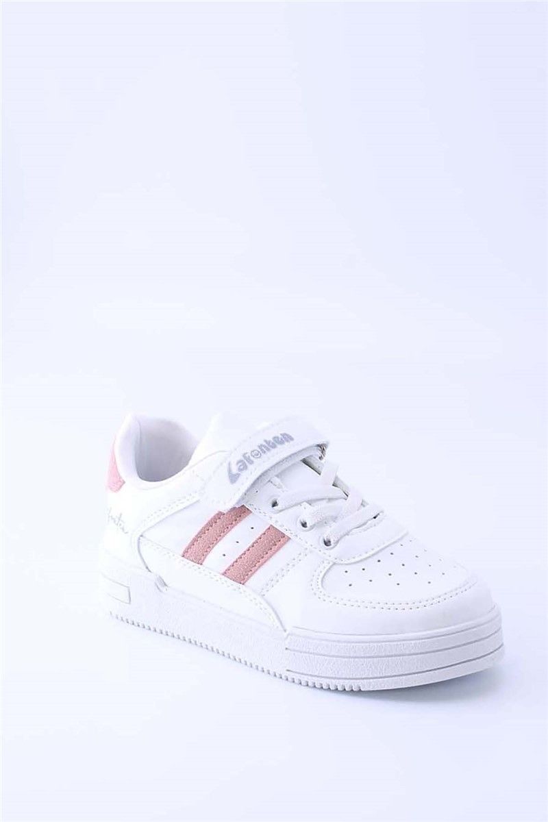 Children's Velcro Sports Shoes 5555 - Powder White #360453