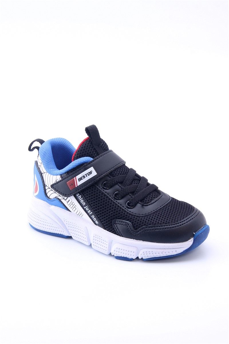 Dječje sportske cipele na čičak 8086 - crne s plavim #360708