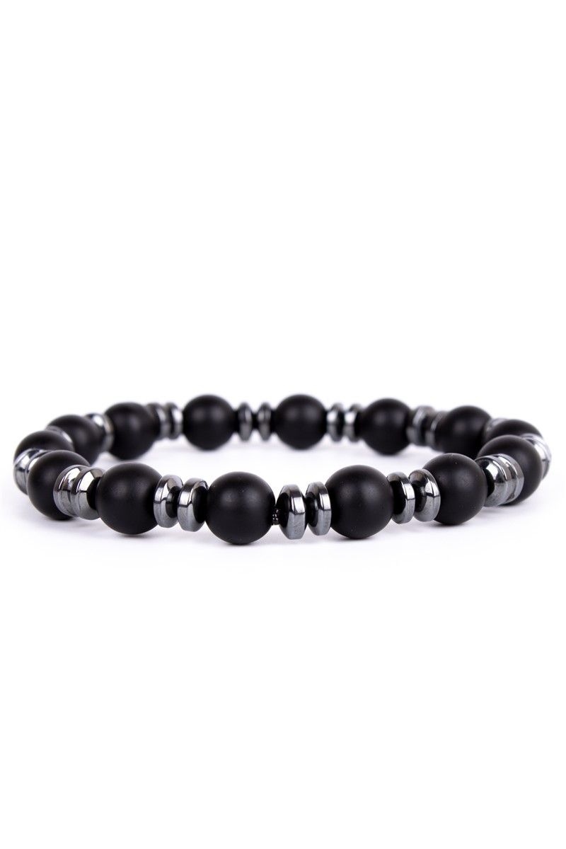Unisex Onyx Natural Stone Bracelet - Black #360973