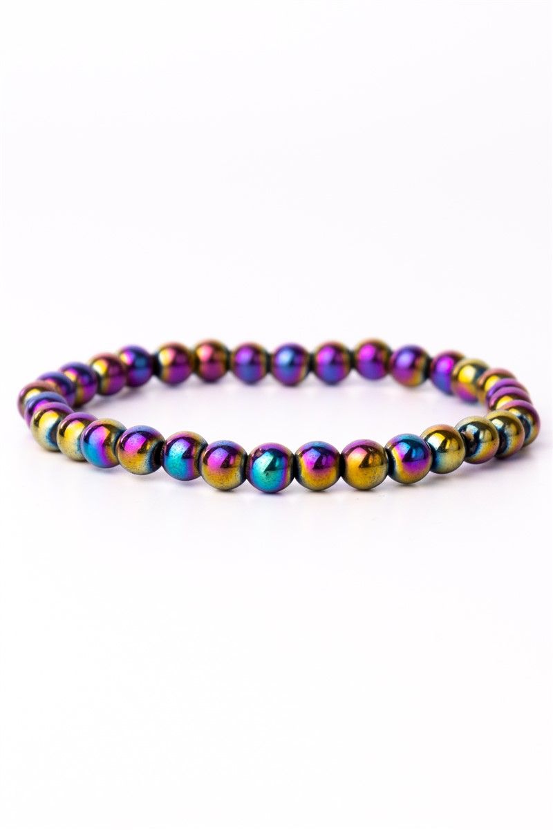 Women's Hematite Natural Stone Bracelet 6mm - Multicolor #360927