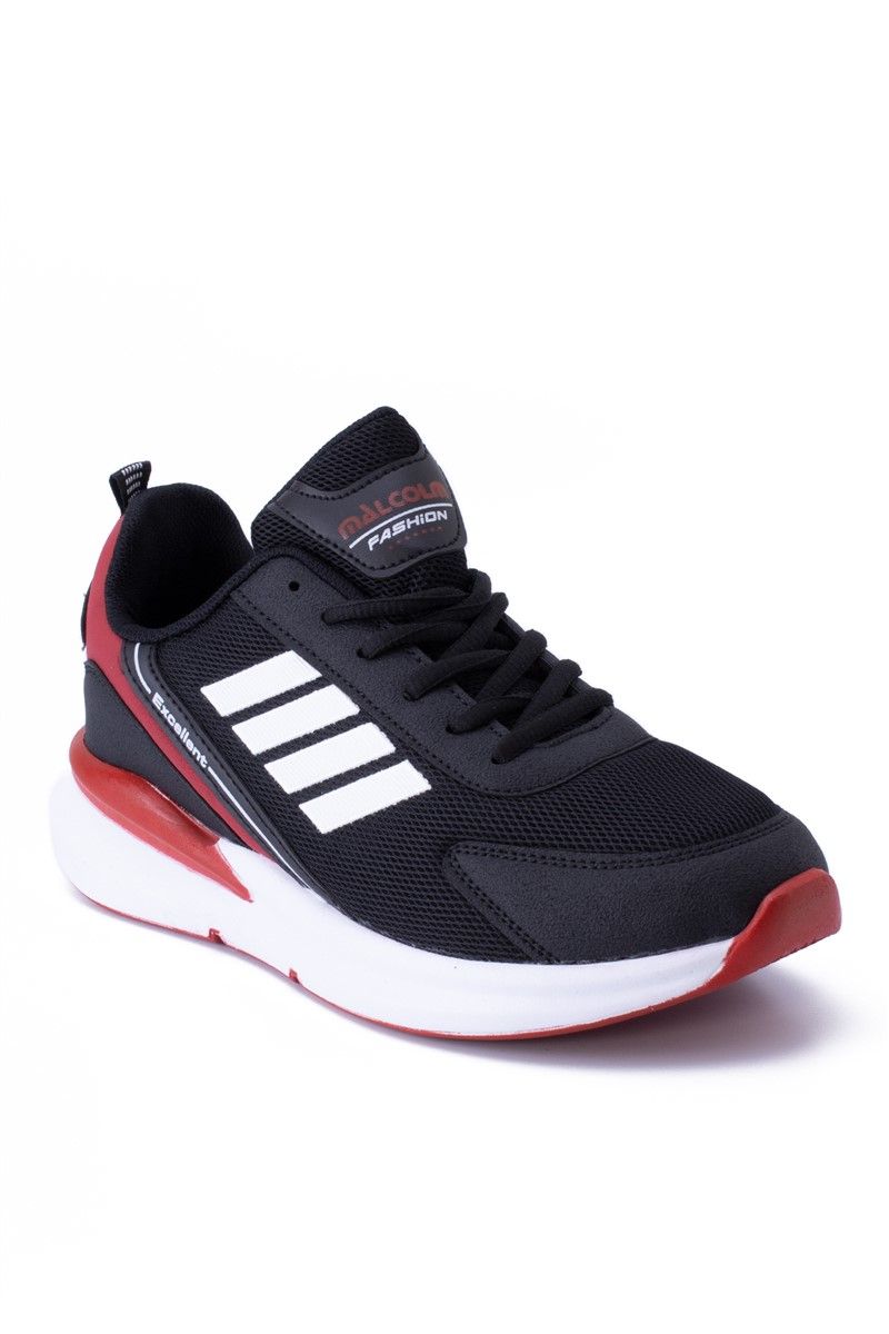 Men's Sports Shoes EZ1537 - Black with Red #361004