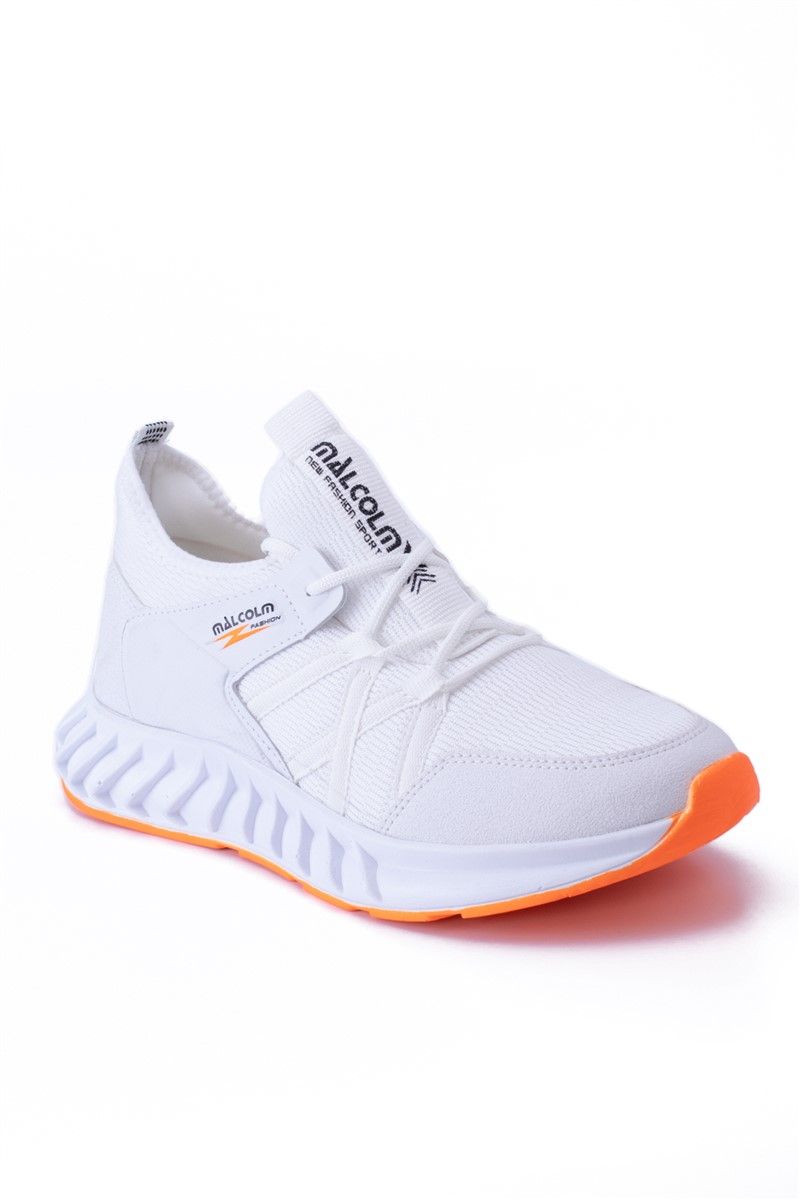 Men's Sports Shoes EZ1562 - White with Orange #361015