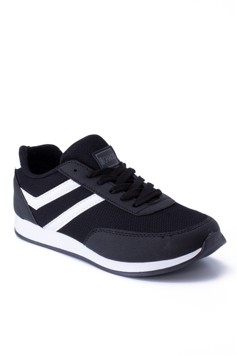 Men's Sports Shoes EZ998 - Black with White #361061