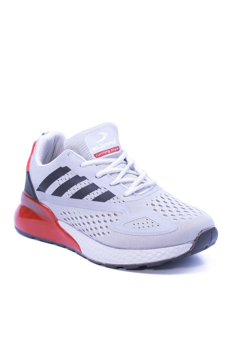 Men's Sports Shoes JMP001 - Gray with Red #361099