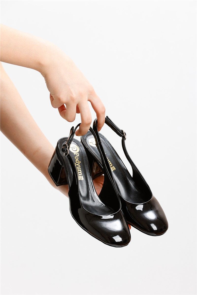Women's Patent Leather Heeled Shoes 2097 - Black #371777