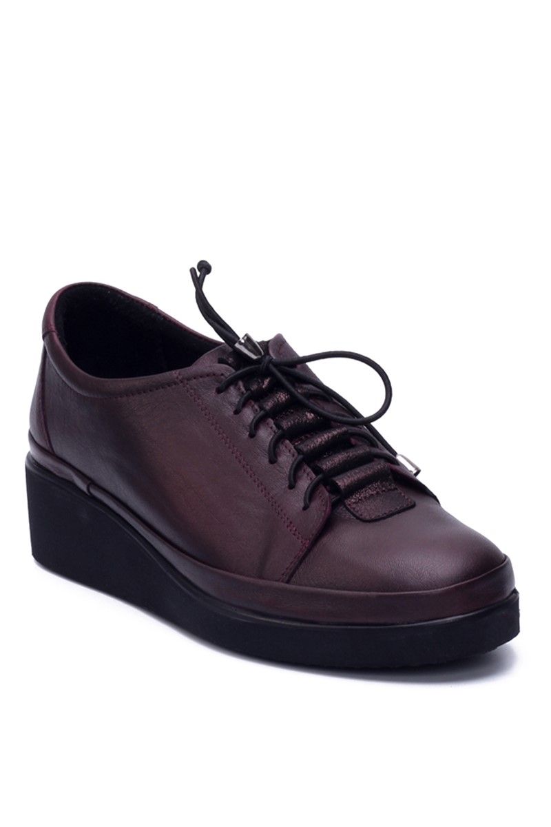 Women's Genuine Leather Shoes 3500 - Bordeaux #360277