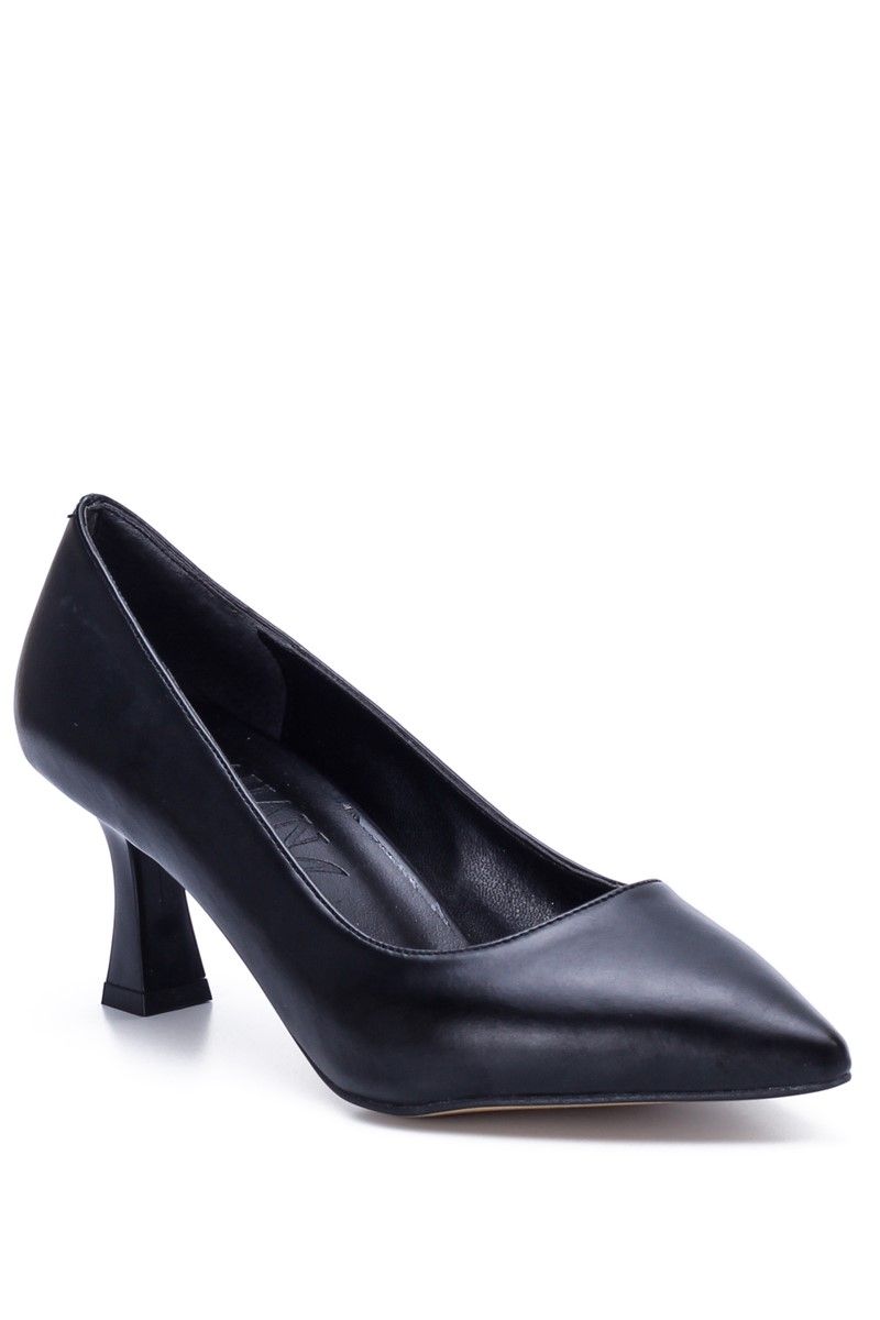 Ženske elegantne cipele s tankom petom 0002 - crne #363218