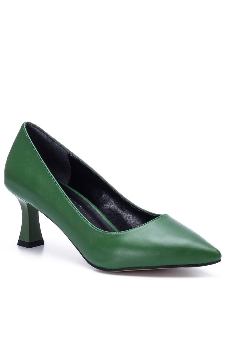Ženske elegantne cipele s tankom petom 0002 - zelene #363221
