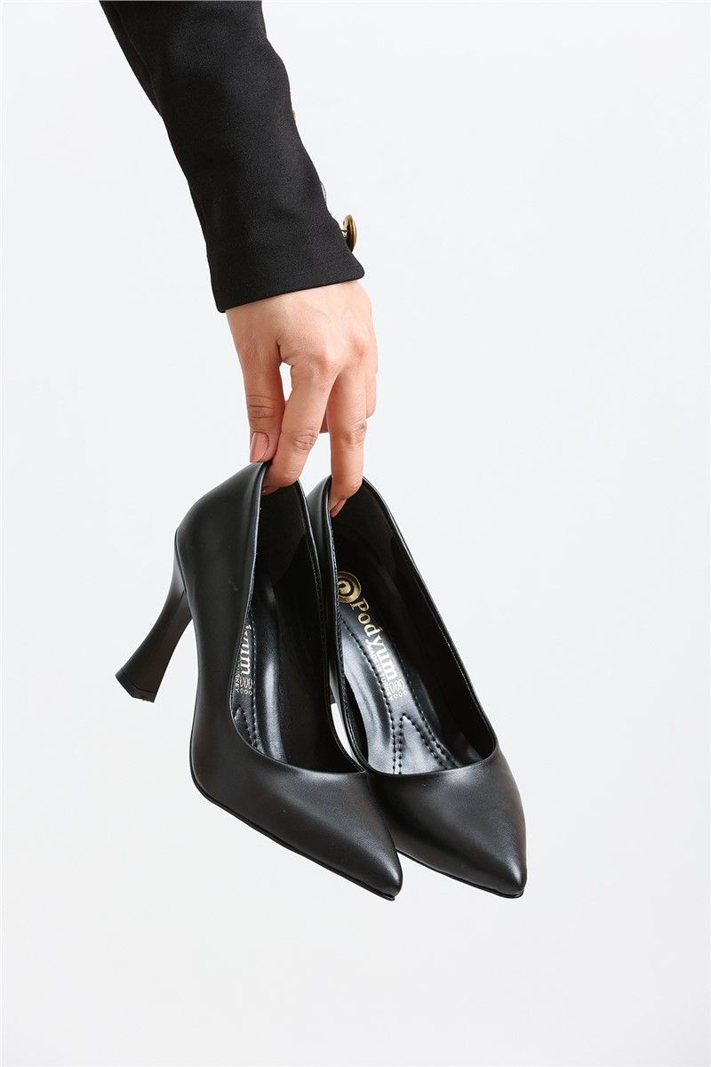 Women's Elegant Heeled Shoes 2706 - Black #367458
