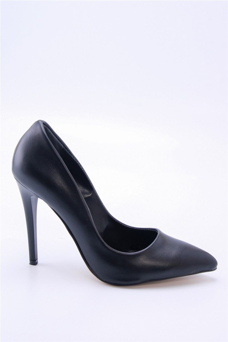 Дамски елегантни обувки с ток 7040 - Черни #360527