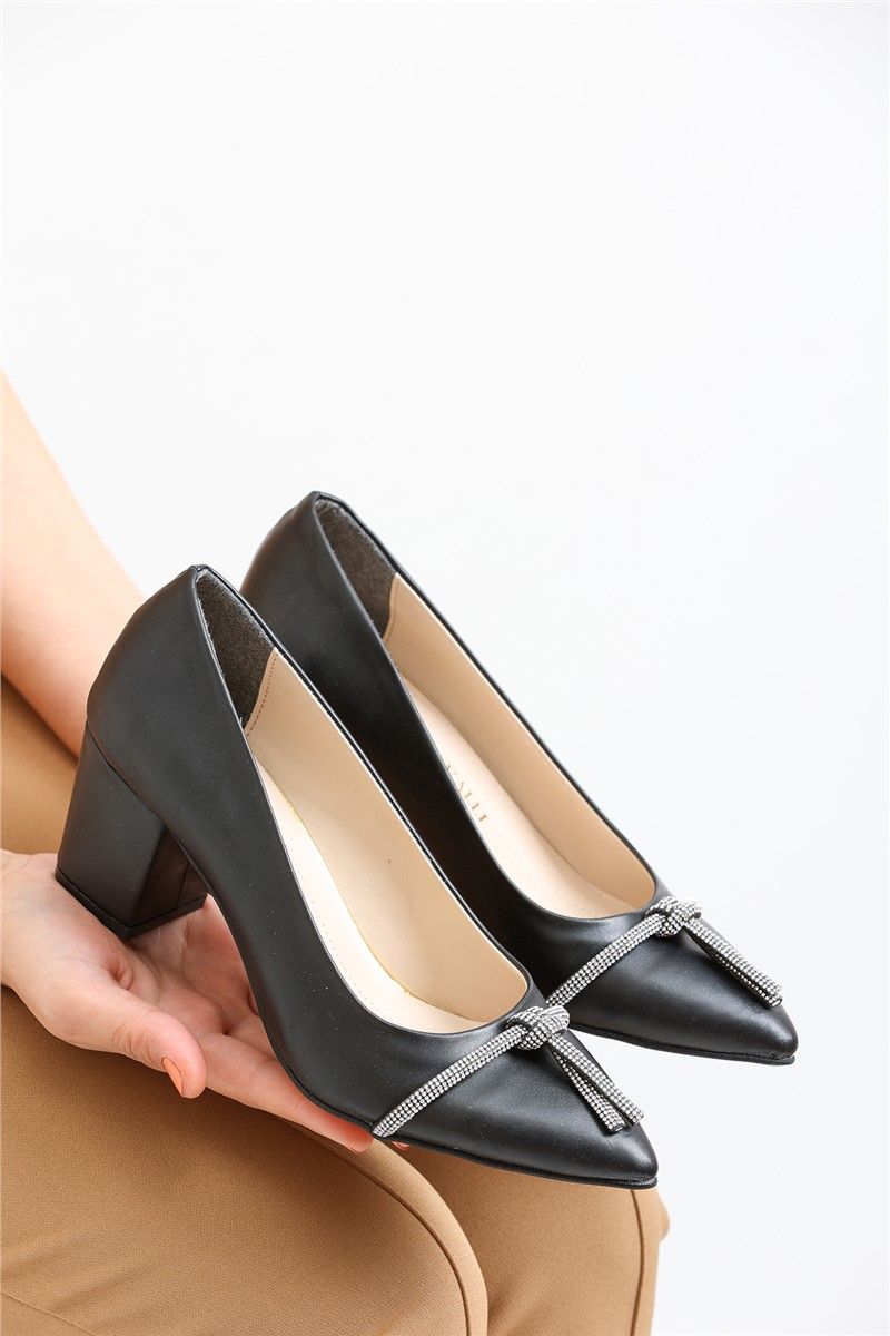 Ženske elegantne cipele sa kamenčićima CV158 - Crna #363261