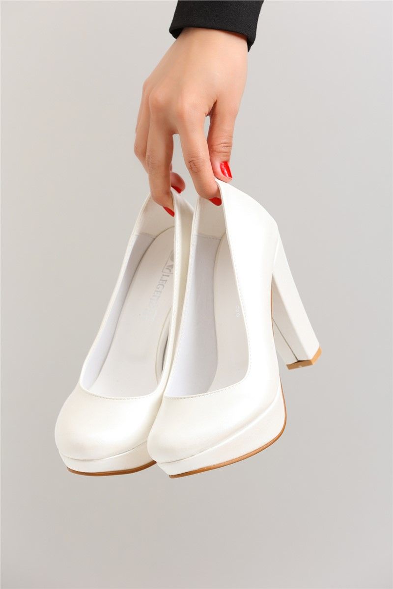 Women's Elegant Platform High Heels LE01 - White #364373