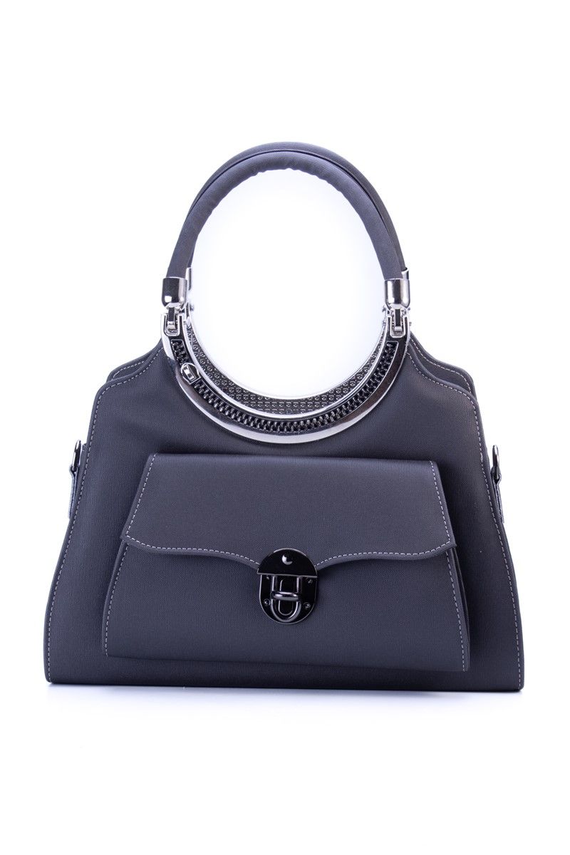 Women's Short Handle Handbag CN069 - Smoke Gray #367480
