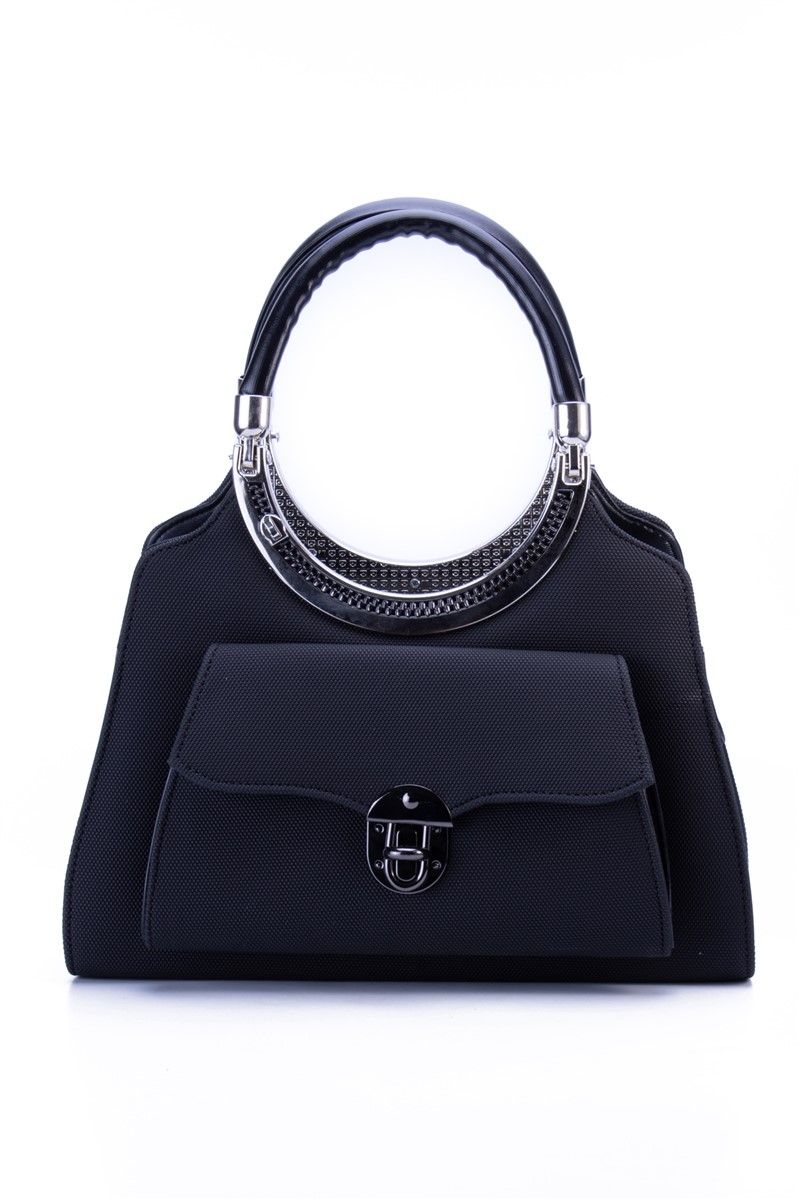 Women's Short Handle Handbag CN069 - Black #367477