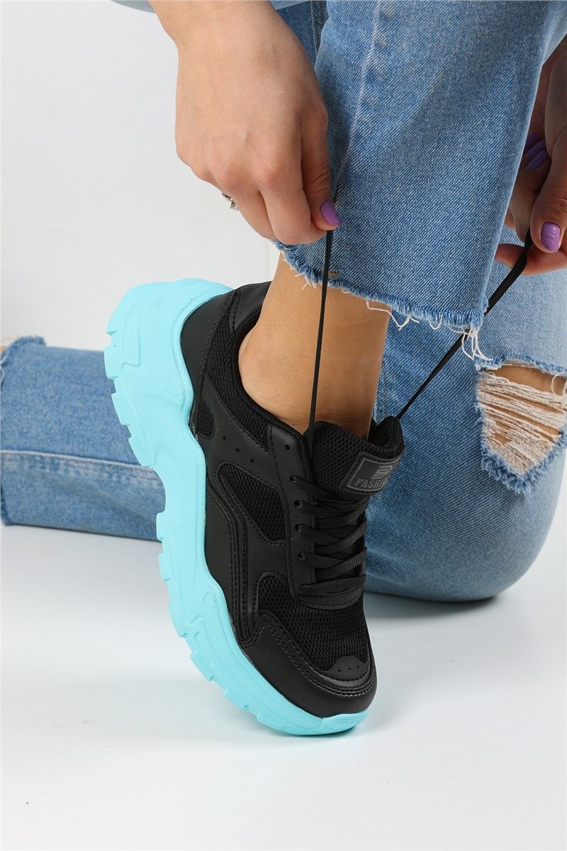 Women's Sports Shoes 0150 - Black with Turquoise #359983