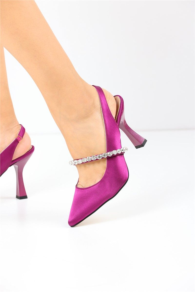 Ženske elegantne cipele s ukrasnim kamenčićima 5155 - ljubičaste #360414