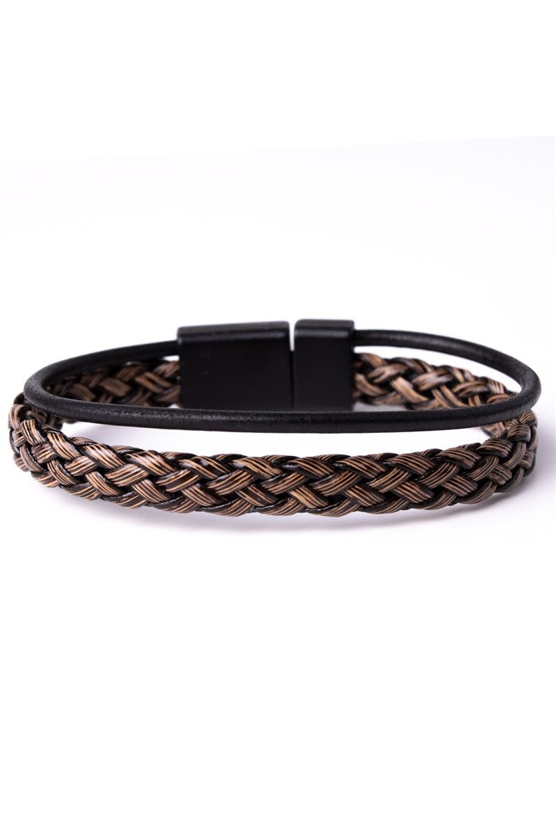 Men's Leather Bracelet 10101 - Black-Brown #360954