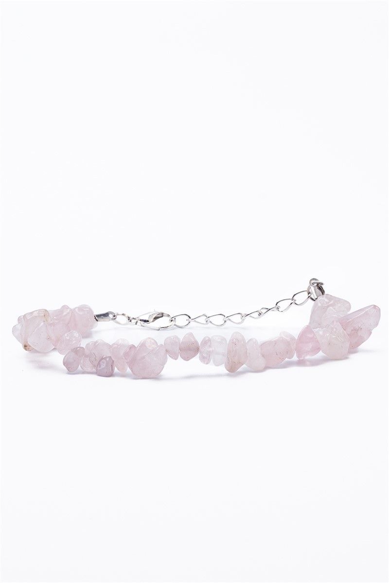 Women's Natural Stone Quartz Bracelet - Light Pink #363307