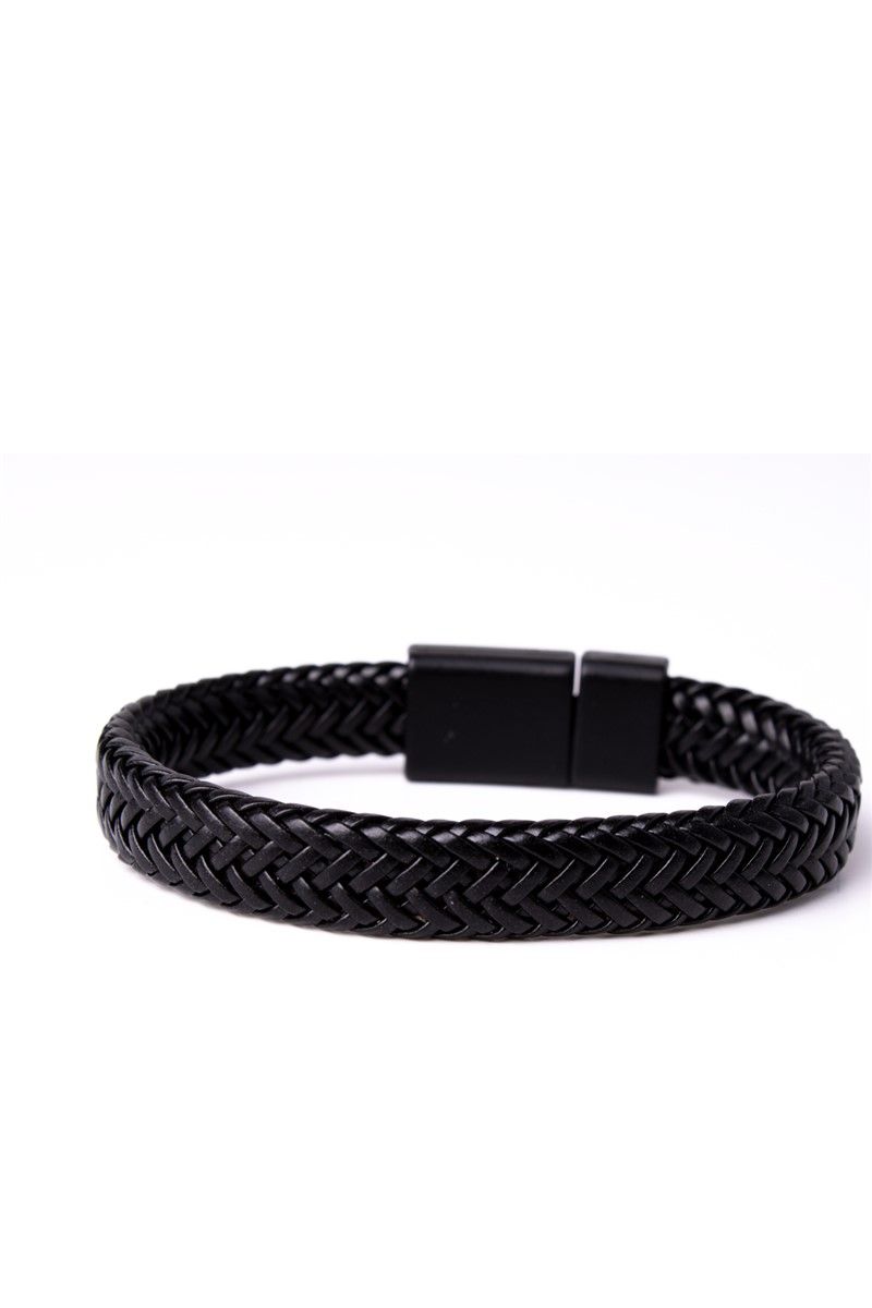 Leather Braided Bracelet 10108 - Black #360960