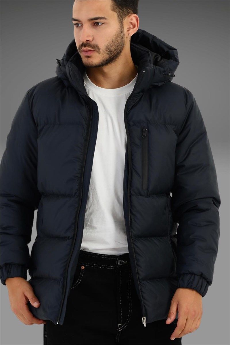 Muška vodootporna i vjetrootporna jakna s odvojivom kapuljačom RQDM- tamnoplava #409449