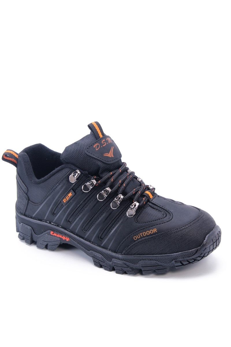 Unisex Hiking Boots DSM1 - Black with Orange #360776