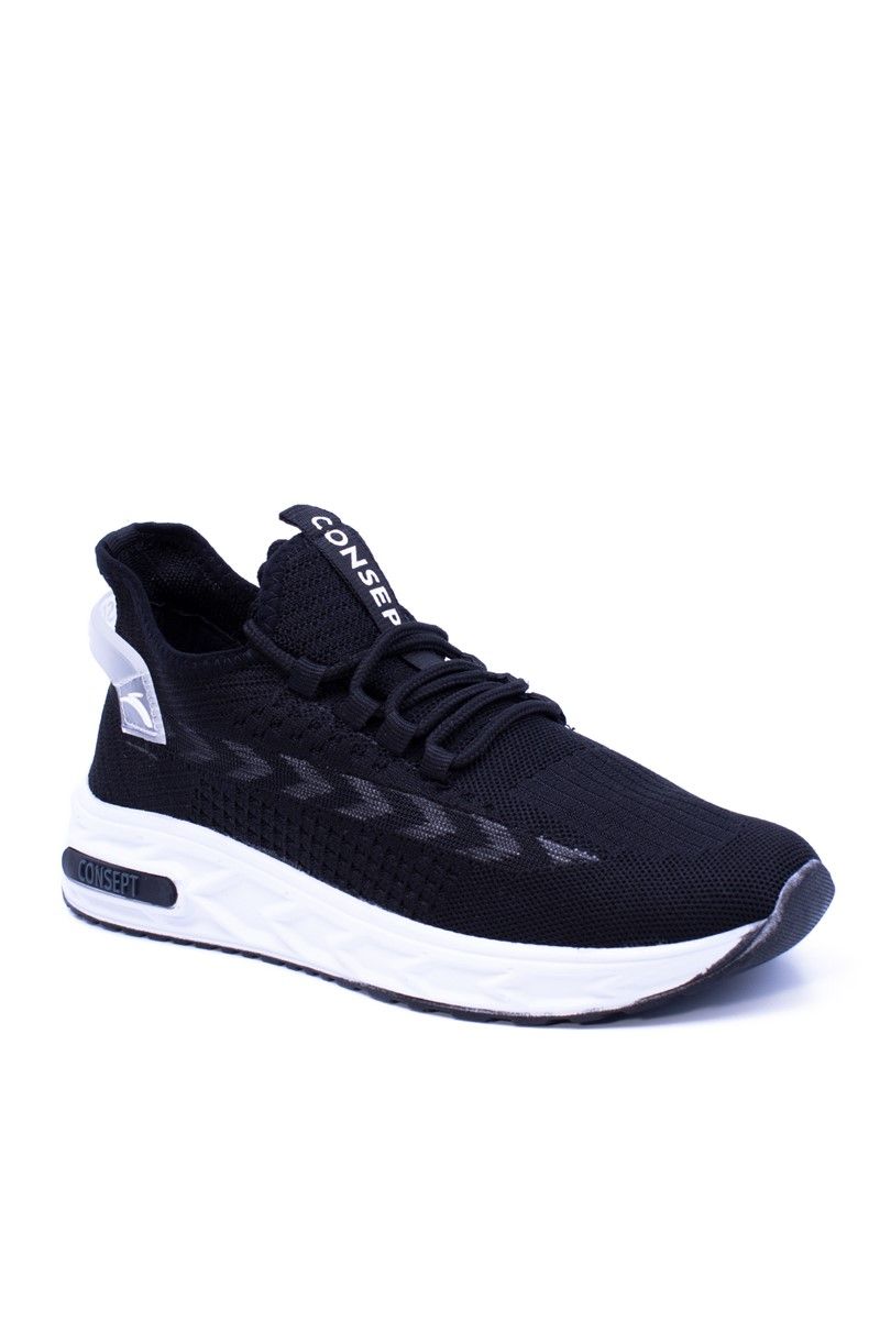 Unisex Sports Shoes CON001 - Black with White #360770