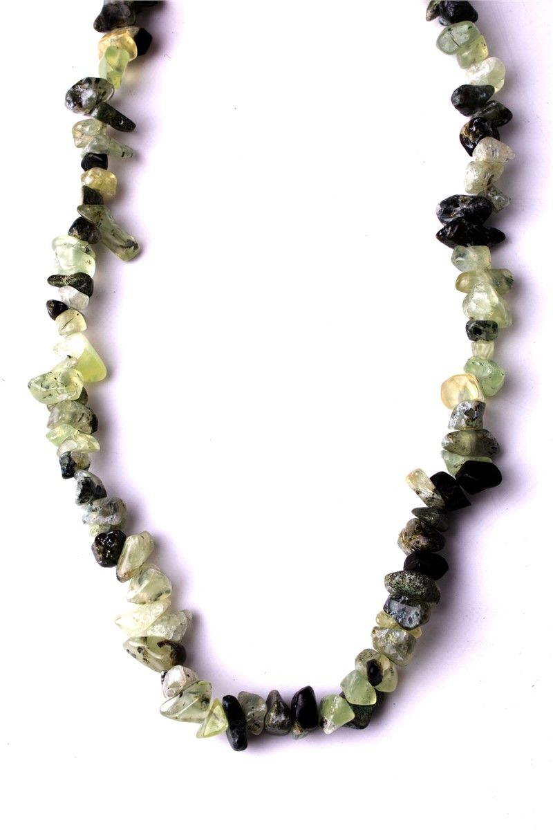 Women's Natural Stone Necklace Jade 20005 - Light Green #360975