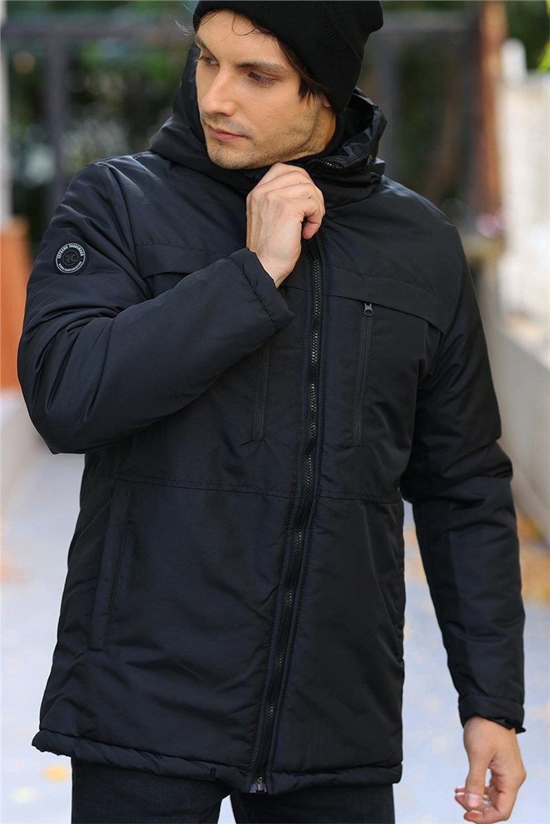 Muška vodootporna jakna s kapuljačom QPA-200 - crna #409560