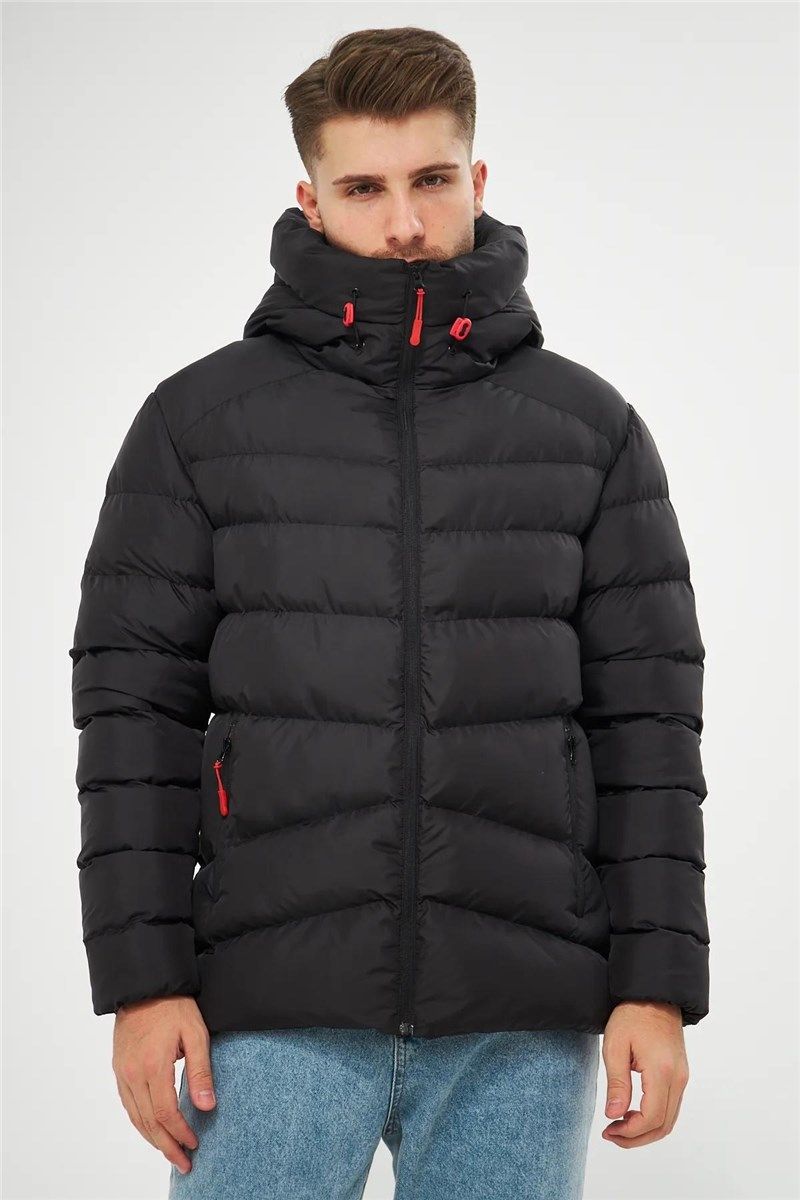 Muška vodootporna i vjetrootporna jakna s kapuljačom DM-300 - crna #408456