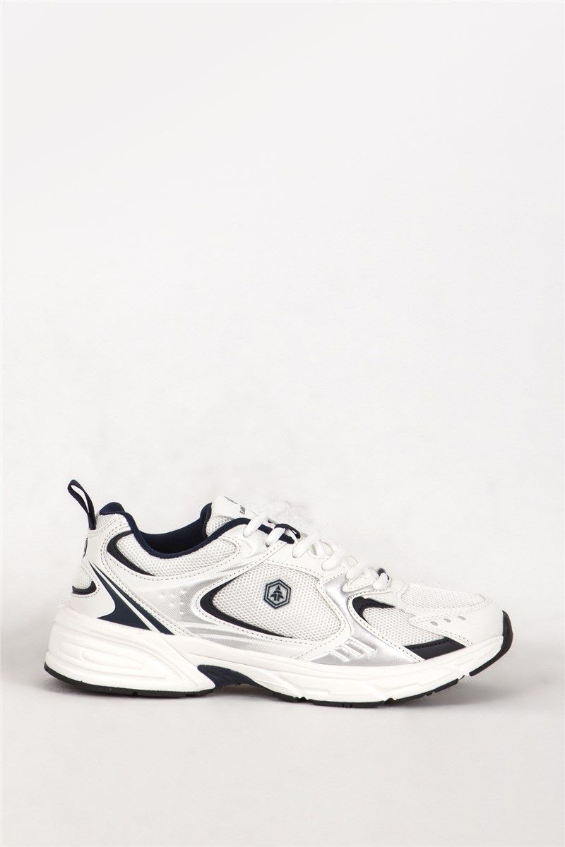 Мъжки спортни обувки с връзки 23144M - Бели с Черен #387989