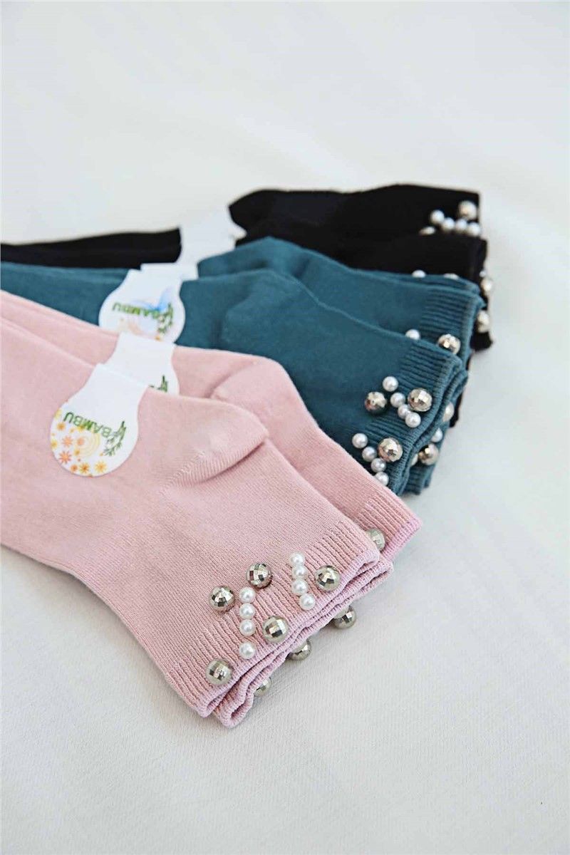 Women's socks with pearls 6 pcs. - 36-40 Different colors # 310893
