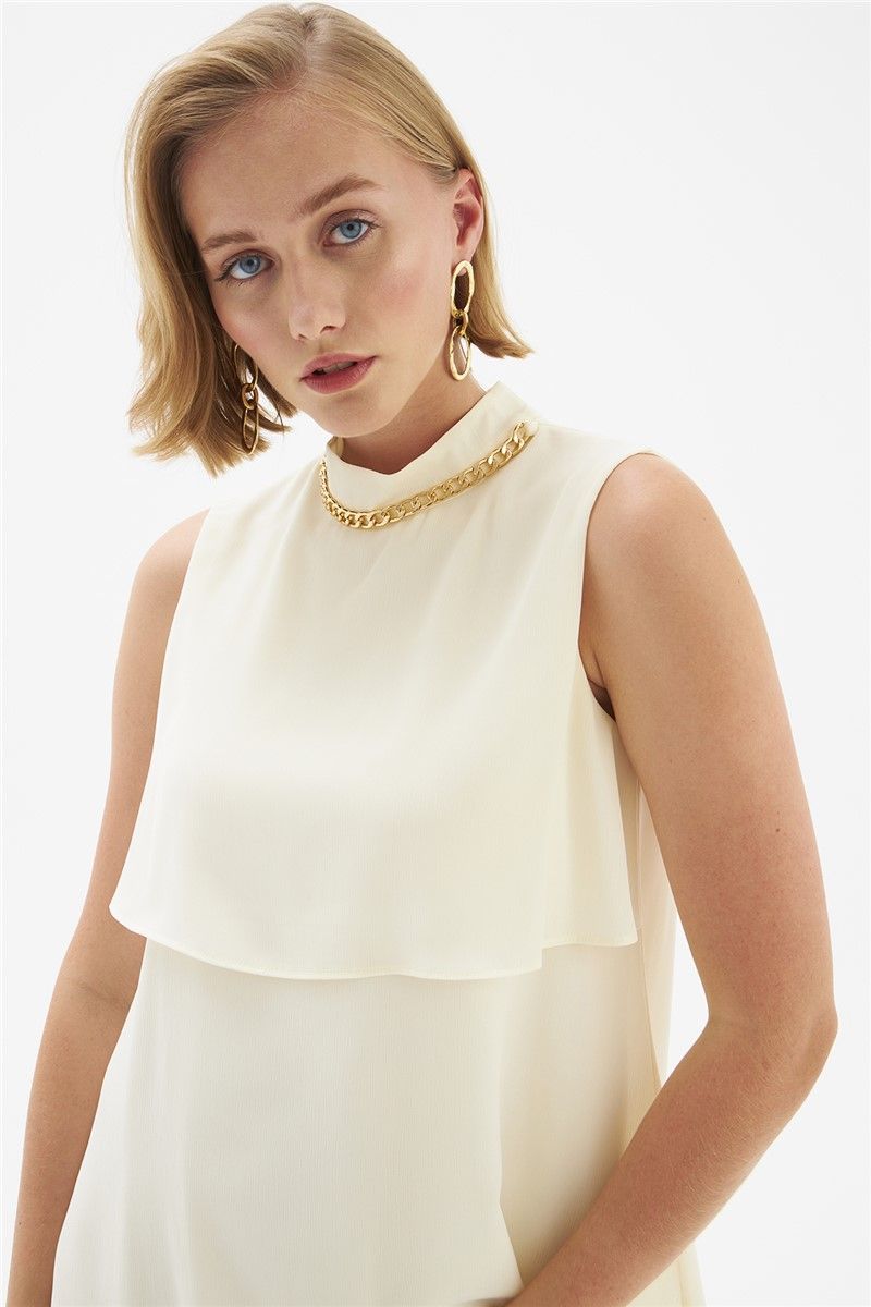 Women's sleeveless blouse - Cream #334182