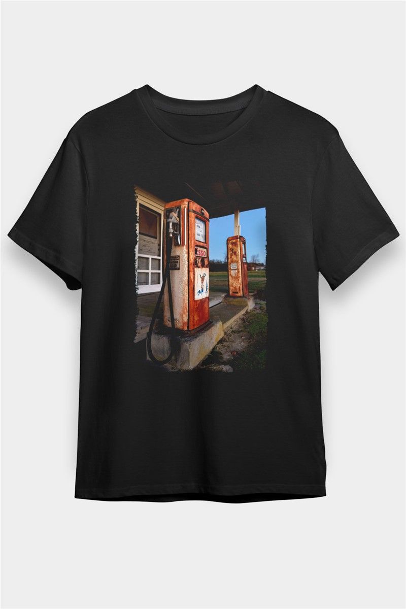 Unisex Print T-Shirt - Black #372393