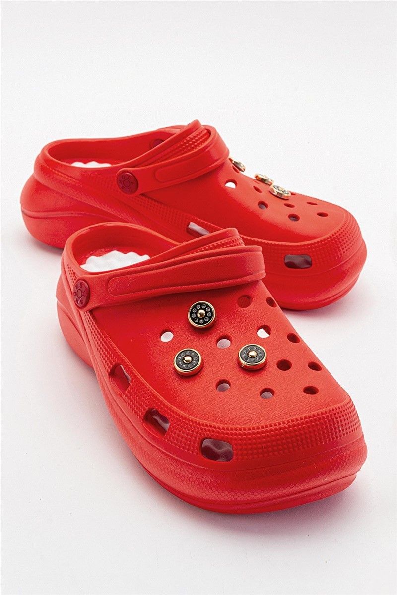 Pantofole con zoccoli da donna - Rosso # 382803
