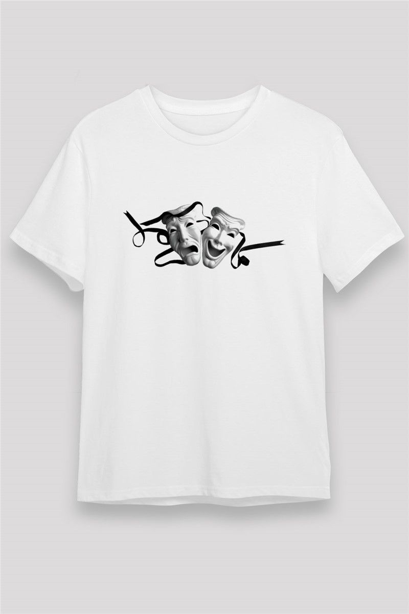 Unisex Print T-Shirt - White #372344