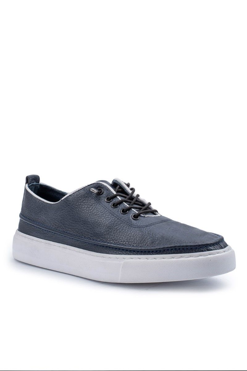 ALEXANDER GARCIA Men's Genuine Leather Casual Shoes - Dark Blue 20230321087
