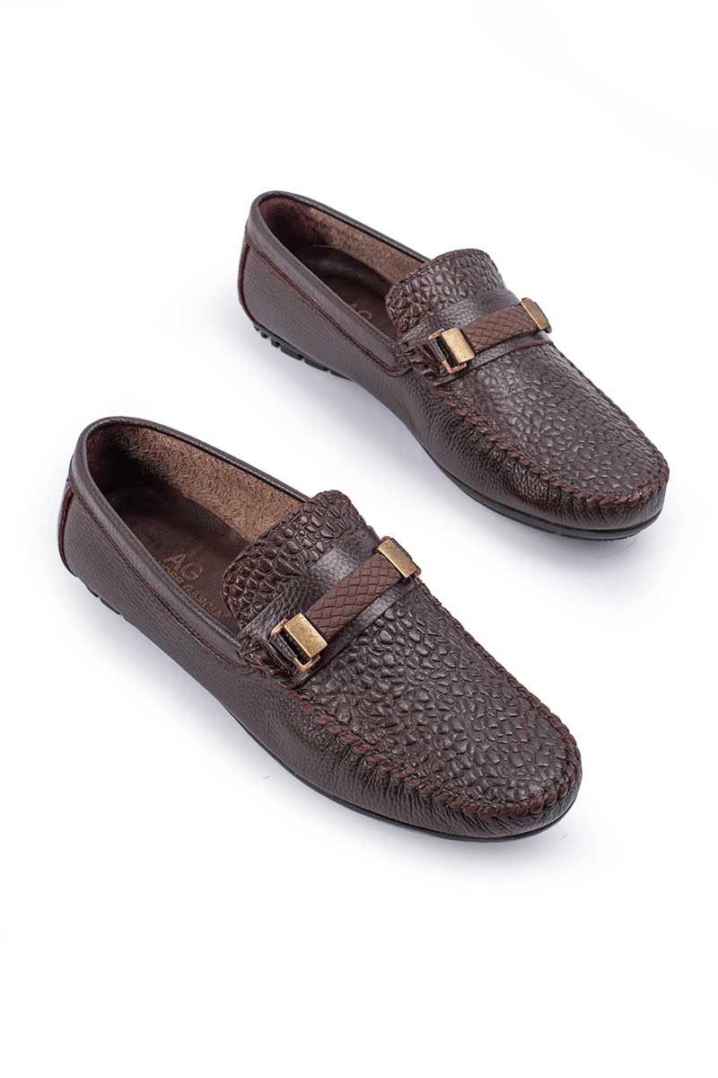 ALEXANDER GARCIA Men's Genuine Leather Loafers - Dark Brown 20230321136