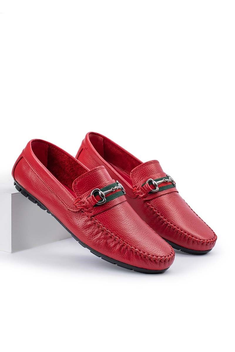 ALEXANDER GARCIA férfi valódi bőr cipő - piros 20230321113