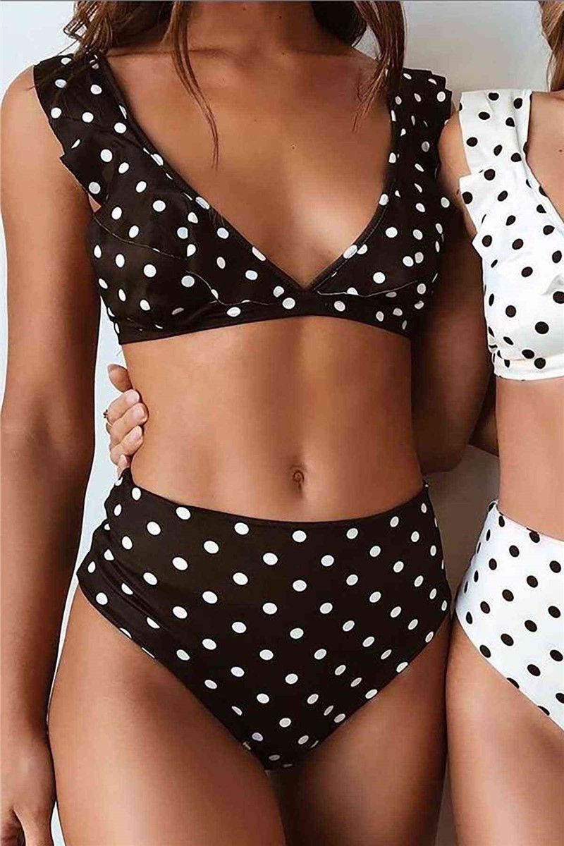 Dotted swimsuit - Black - White # 311087