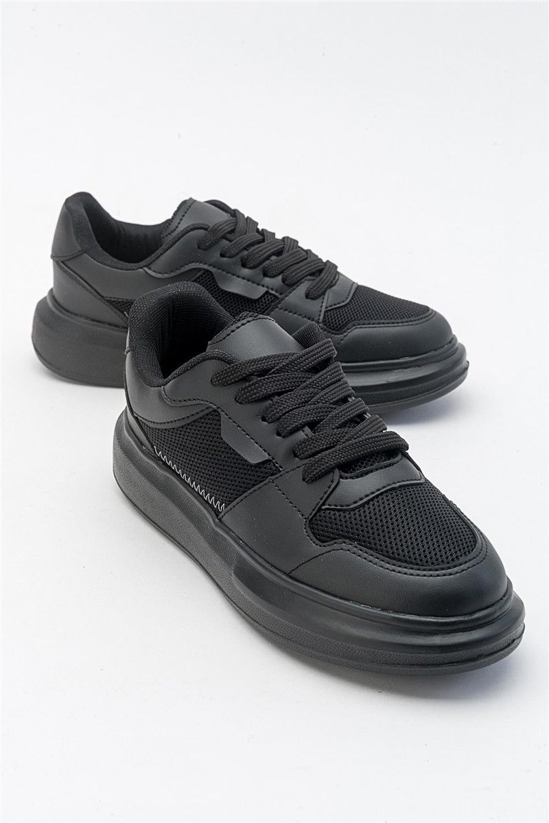 Women's Lace Up Sports Shoes - Black #381692
