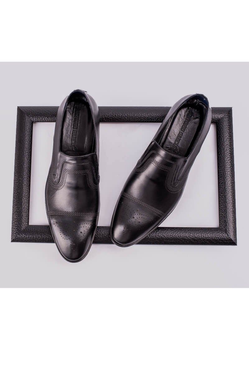 ANTONIO GARCIA Men's leather elegant shoes - Black 202108355576