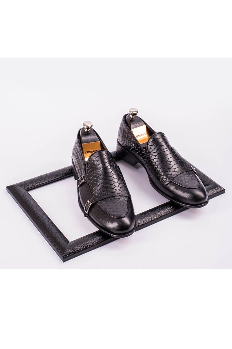 ANTONIO GARCIA Men's leather elegant shoes - Black 202108355583