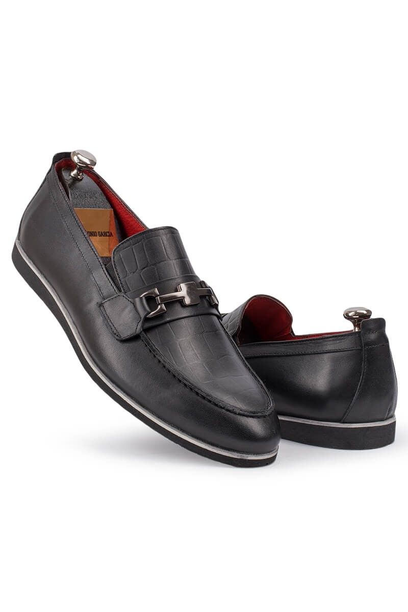 ANTONIO GARCIA Men's leather elegant shoes - Black 202108355588